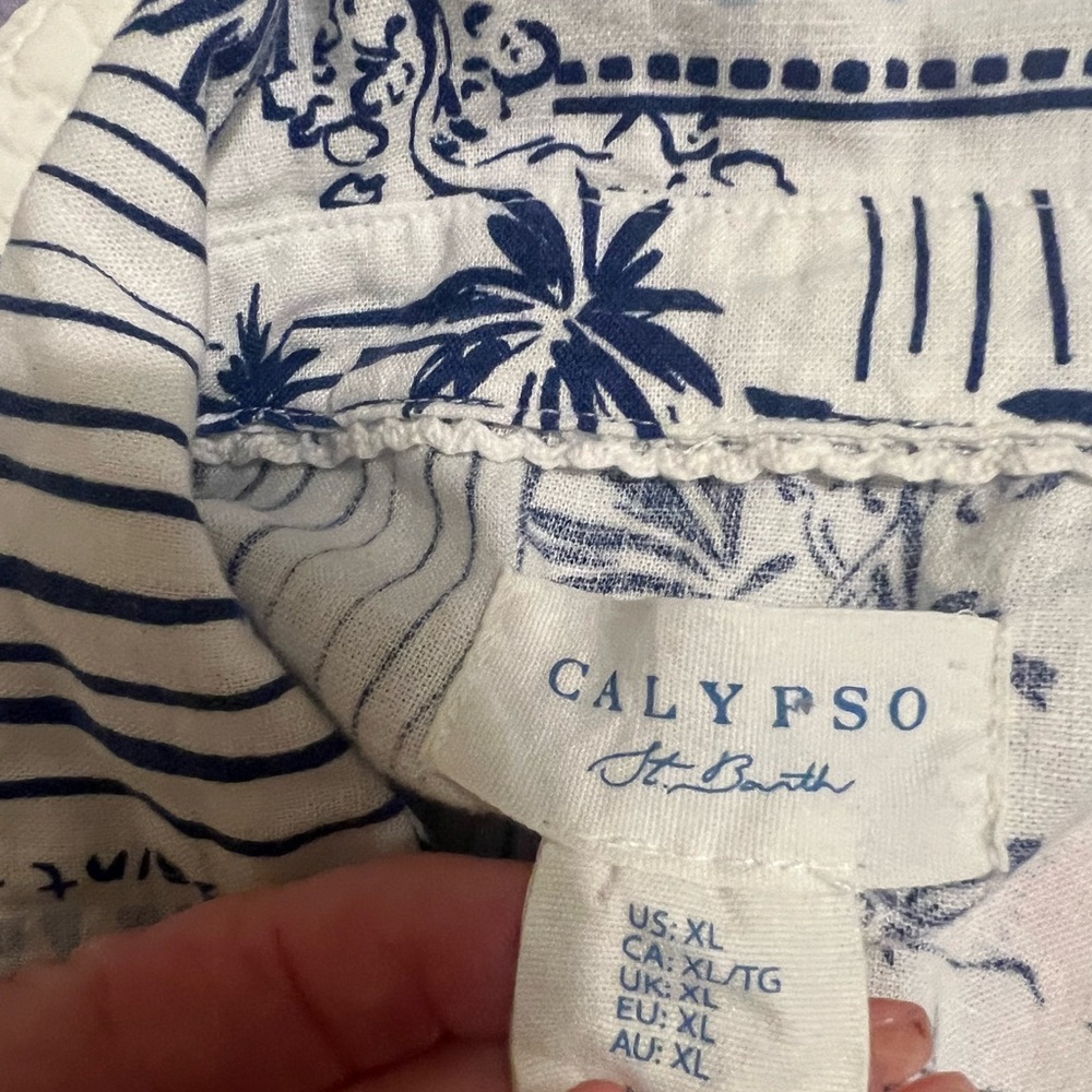 Calypso St. Barth Navy and White Floral dress - Picture 5 of 6